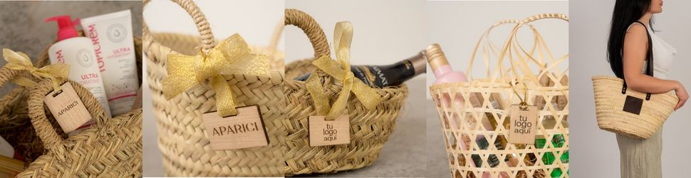 Cestas de mimbre para regalo naviceño personalizadas