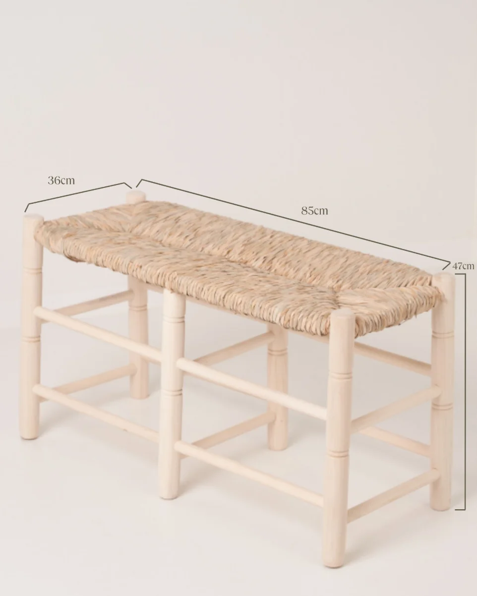 Plano comparativo con medidas de los bancos de madera y enea de 60cm, 85cm y 120cm