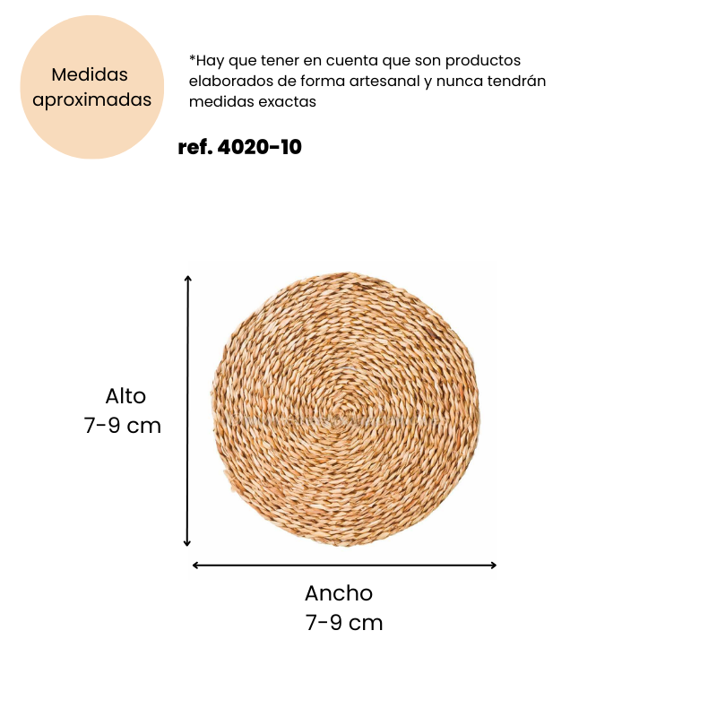 Salvamantel de mimbre redondo ø 30cm Seagrass