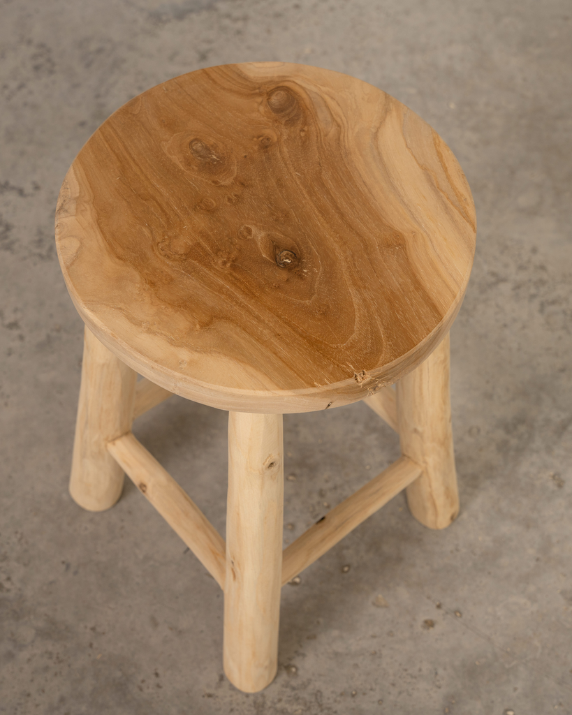 Taburete de madera de teca Savia