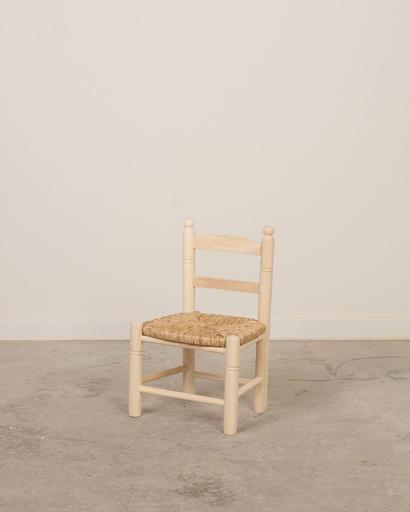 [8000] Silla infantil de madera y enea acabado natural