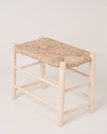 Banco de madera natural y enea