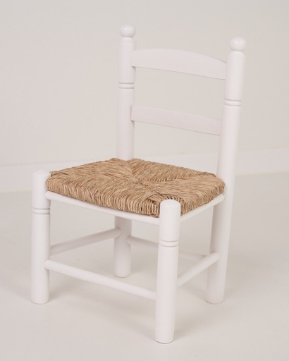 [8000-B] Silla de enea infantil lacada en blanco