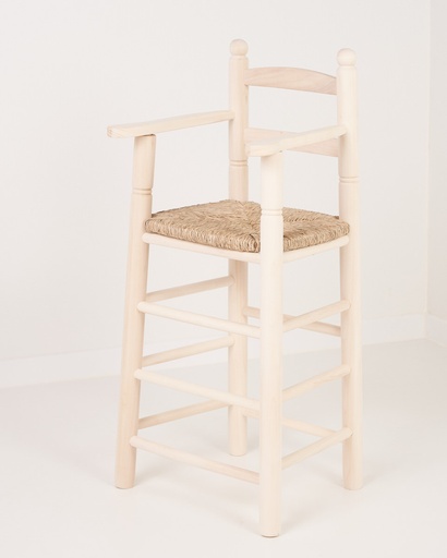 [8150N] Trona infantil de madera y enea acabado natural