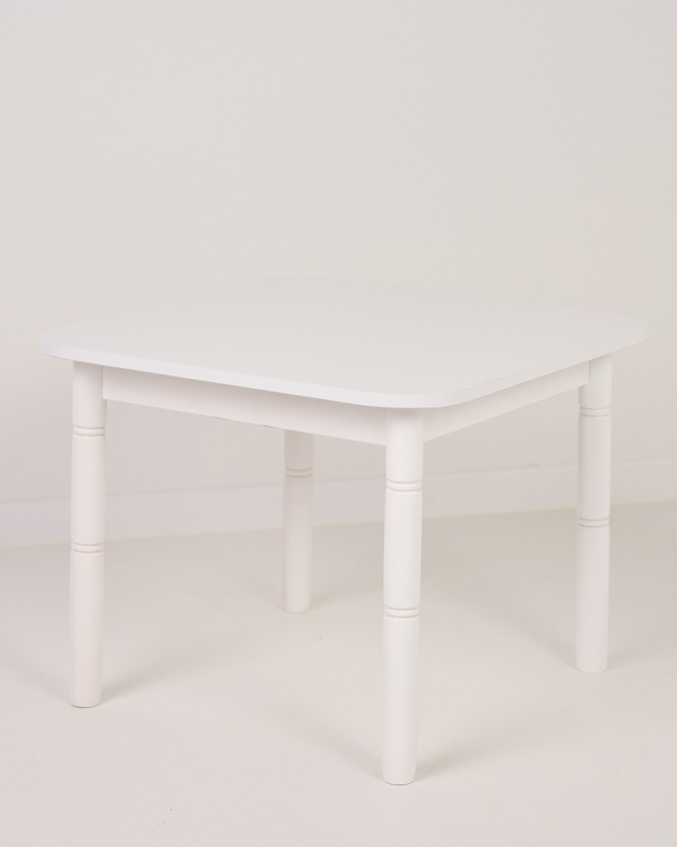 Mesa de madera infantil blanca lacada