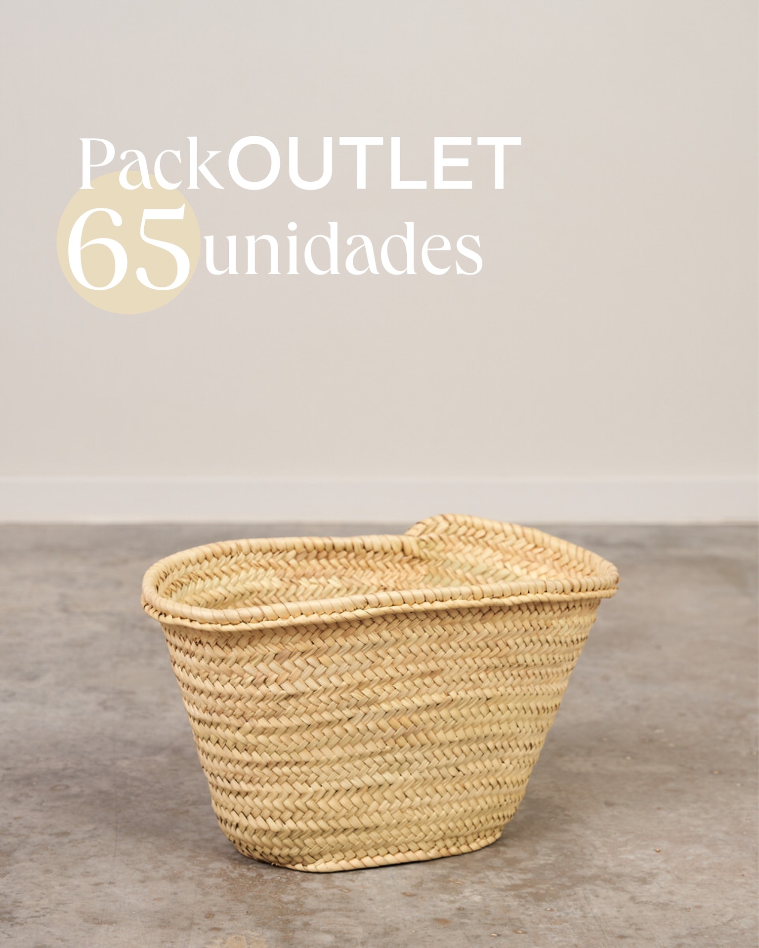 Outlet. Pack 65 unidades. Capazo sin asas 7 vueltas, Mediano.