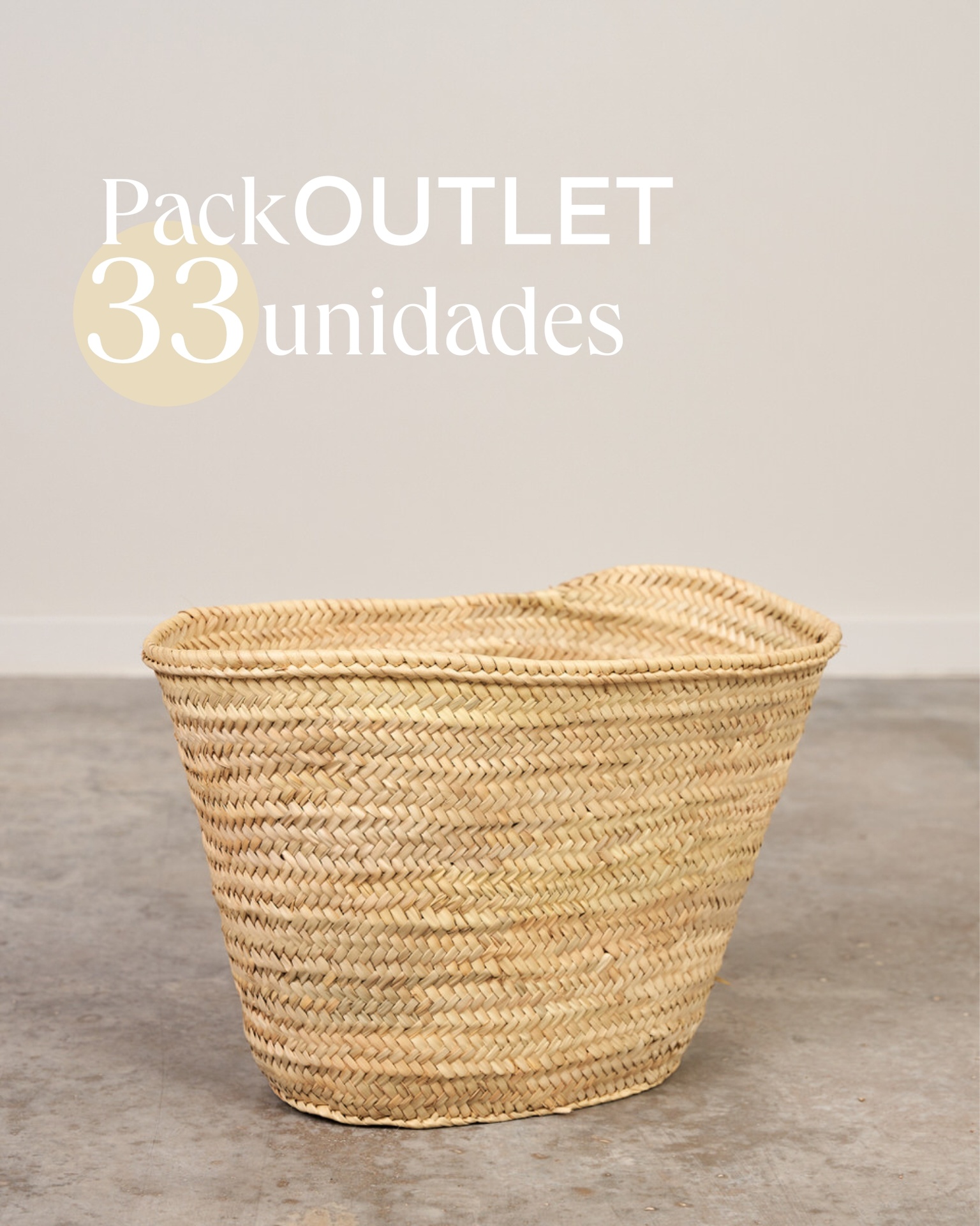 Outlet. Pack 33 unidades. Capazo sin asas 9 vueltas, Grande.