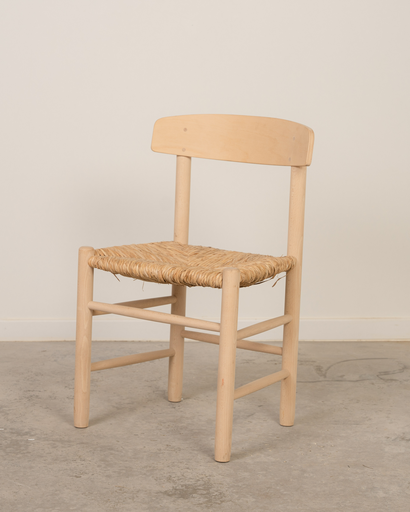 [8162-N] Silla de madera de haya y enea Lea acabado natural