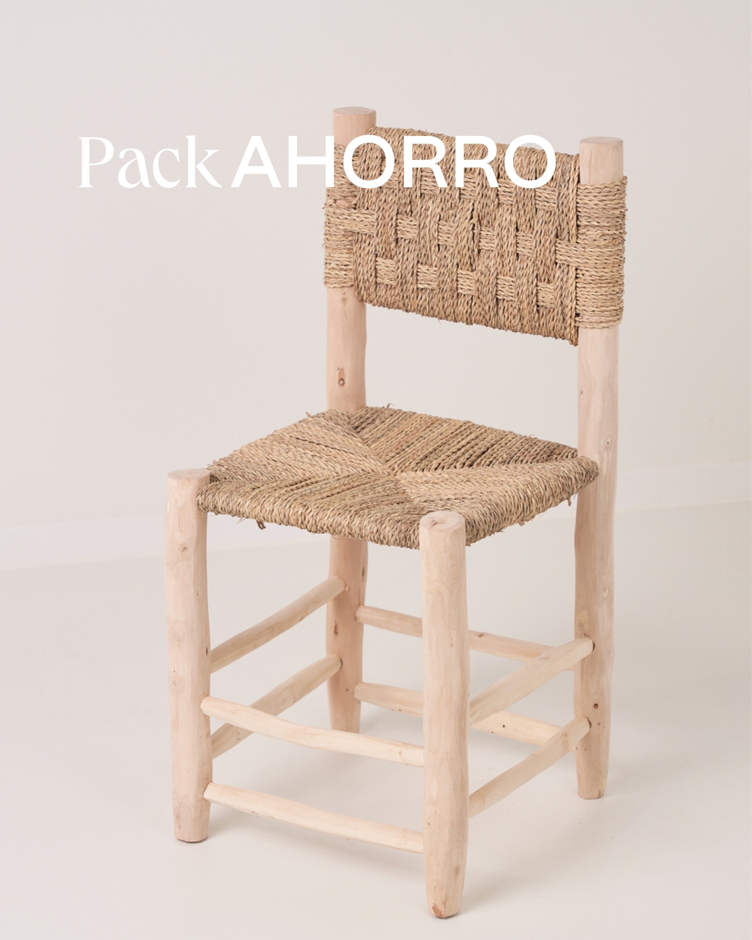 Pack 4. Silla Moraig con respaldo palmito