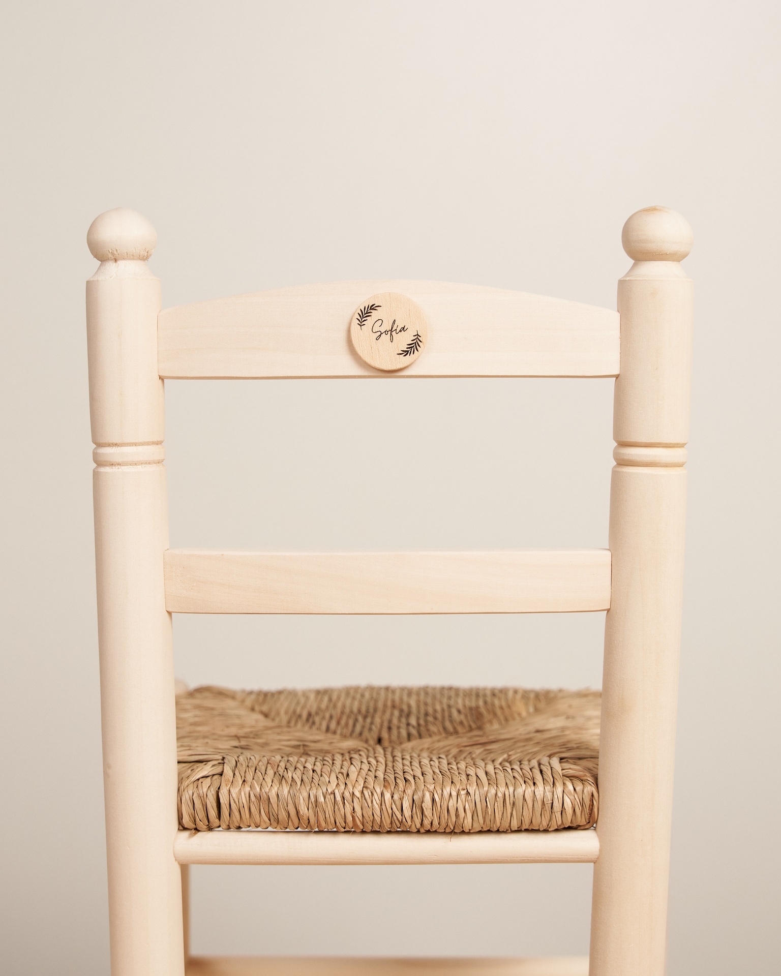 Personalización para silla de enea infantil natural