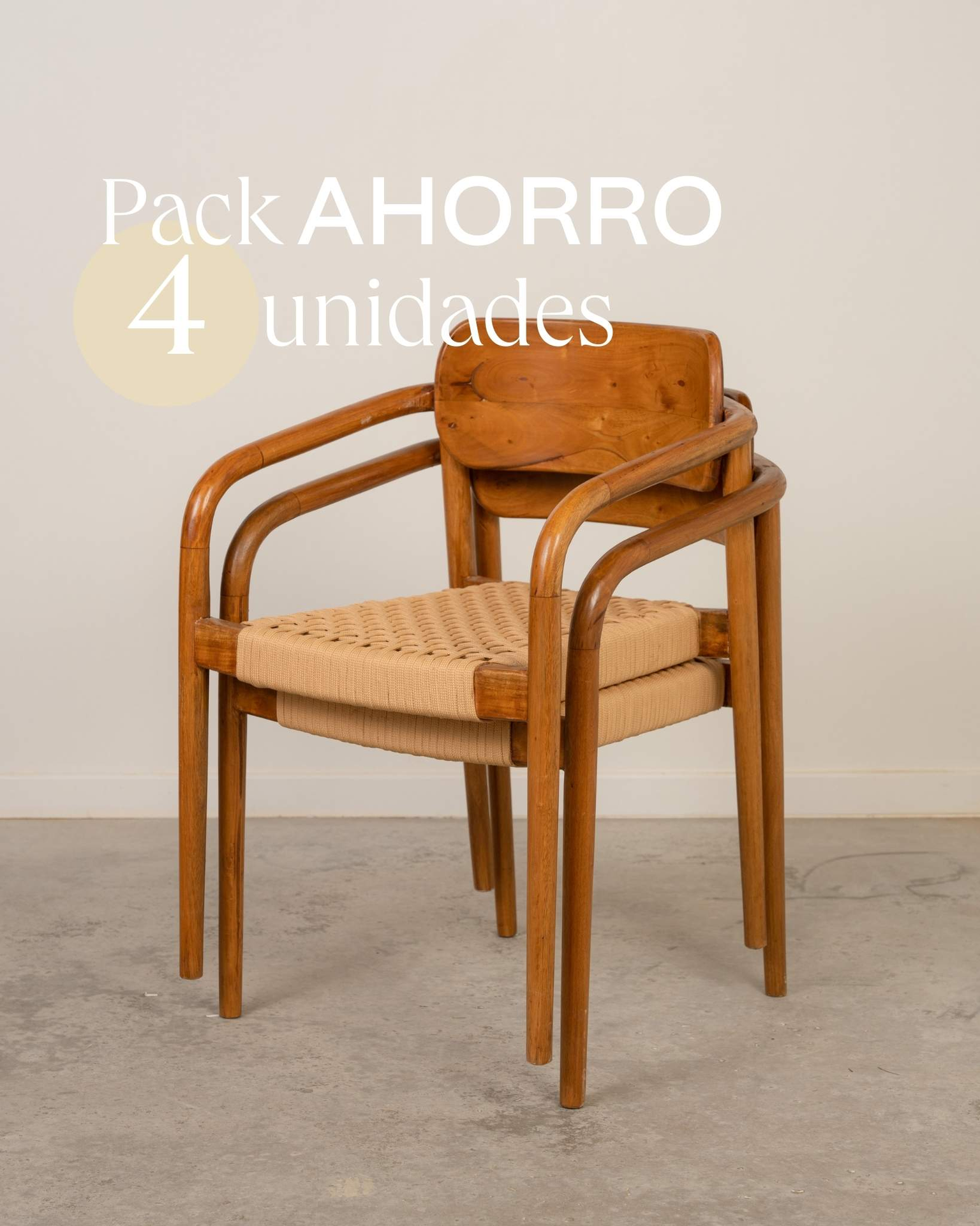 Pack de 4 Sillas de comedor apilables Daro