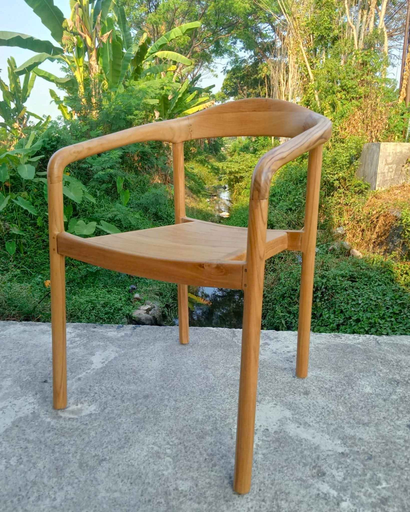 [8041T] Silla Nara con asiento en Madera de Teca para Exterior Cubierto